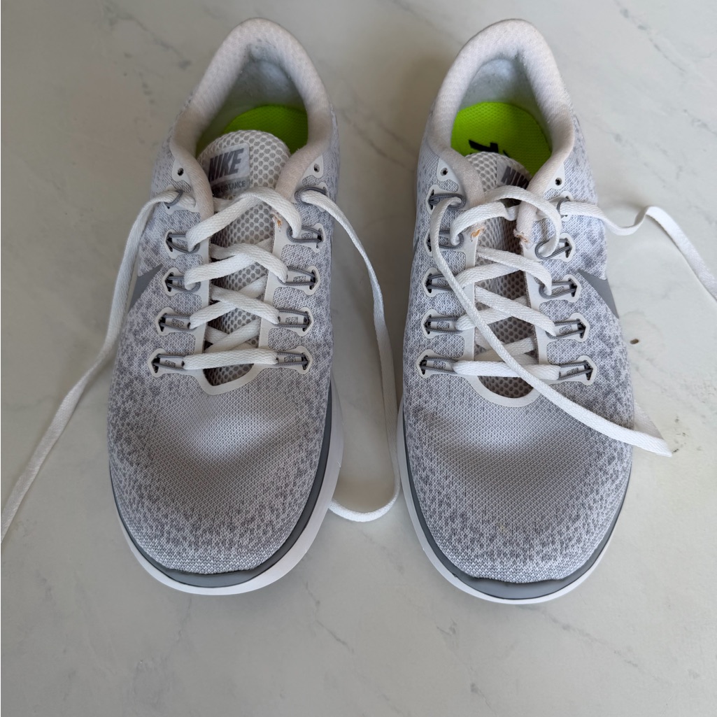 Nike White And Gray Runnatural Running Shoes